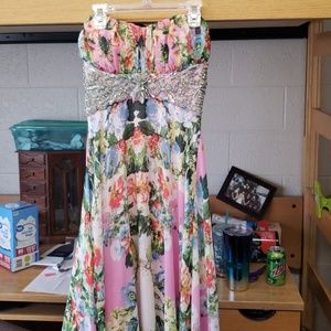 Pink Floral Prom Dress